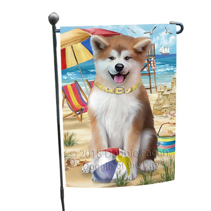 Pet Friendly Beach Akita Dog Garden Flag GFLG49777