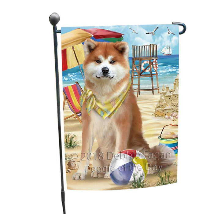 Pet Friendly Beach Akita Dog Garden Flag GFLG49778