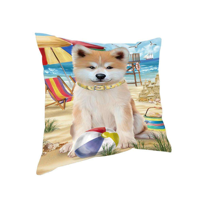 Pet Friendly Beach Akita Dog Pillow PIL55636