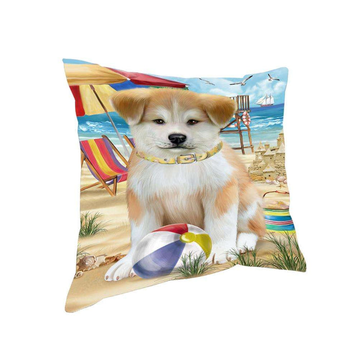Pet Friendly Beach Akita Dog Pillow PIL55640