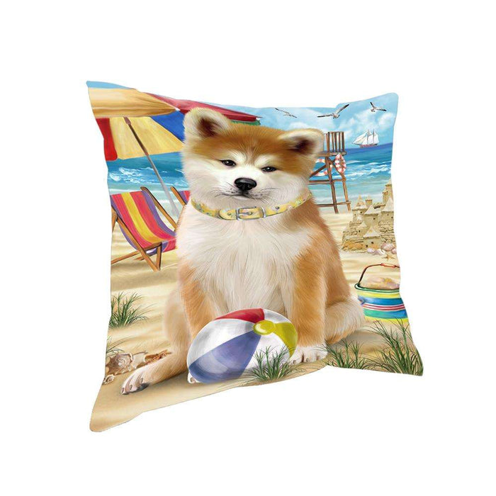 Pet Friendly Beach Akita Dog Pillow PIL55644