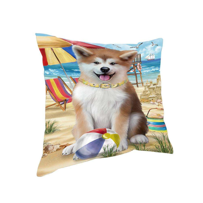 Pet Friendly Beach Akita Dog Pillow PIL55648
