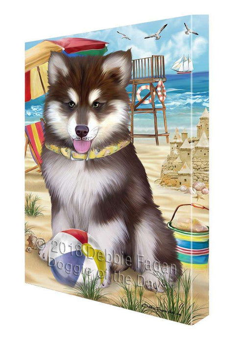 Pet Friendly Beach Alaskan Malamute Dog Canvas Wall Art CVS65311