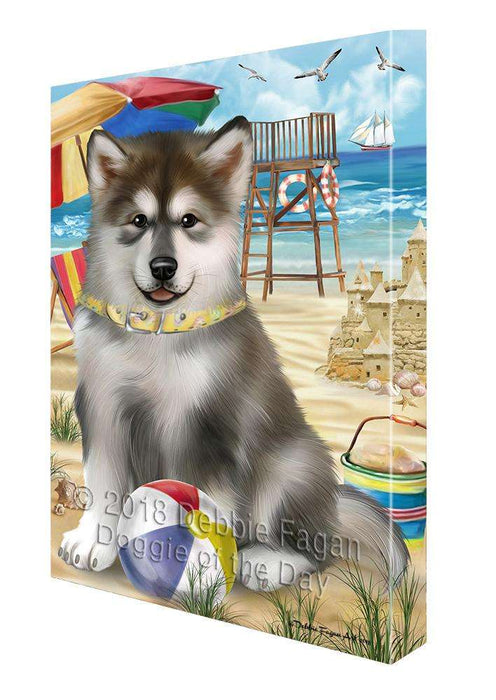 Pet Friendly Beach Alaskan Malamute Dog Canvas Wall Art CVS65320