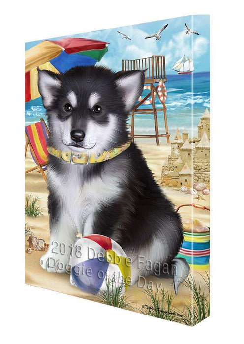Pet Friendly Beach Alaskan Malamute Dog Canvas Wall Art CVS65329
