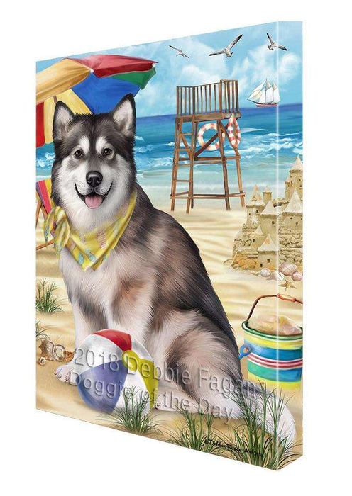 Pet Friendly Beach Alaskan Malamute Dog Canvas Wall Art CVS65347