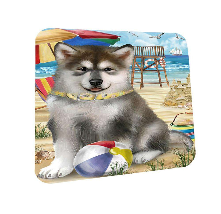 Pet Friendly Beach Alaskan Malamute Dog Coasters Set of 4 CST49911