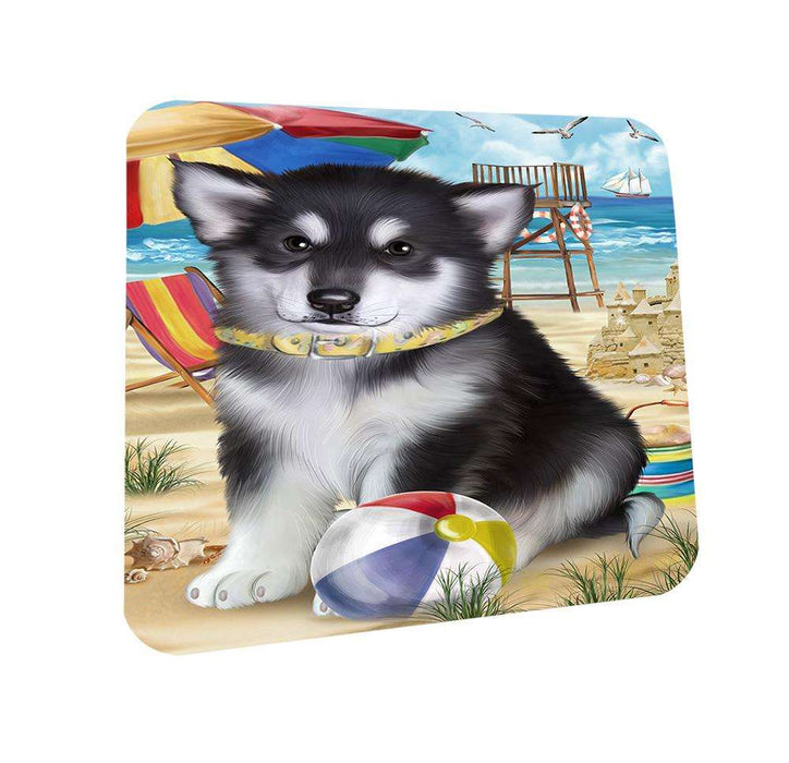 Pet Friendly Beach Alaskan Malamute Dog Coasters Set of 4 CST49912
