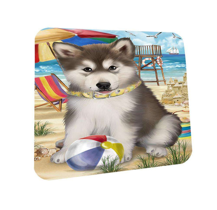 Pet Friendly Beach Alaskan Malamute Dog Coasters Set of 4 CST49913