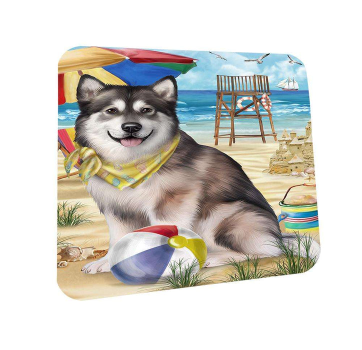 Pet Friendly Beach Alaskan Malamute Dog Coasters Set of 4 CST49914