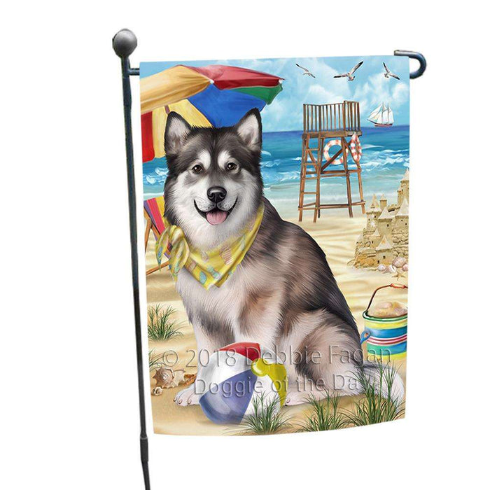 Pet Friendly Beach Alaskan Malamute Dog Garden Flag GFLG49784