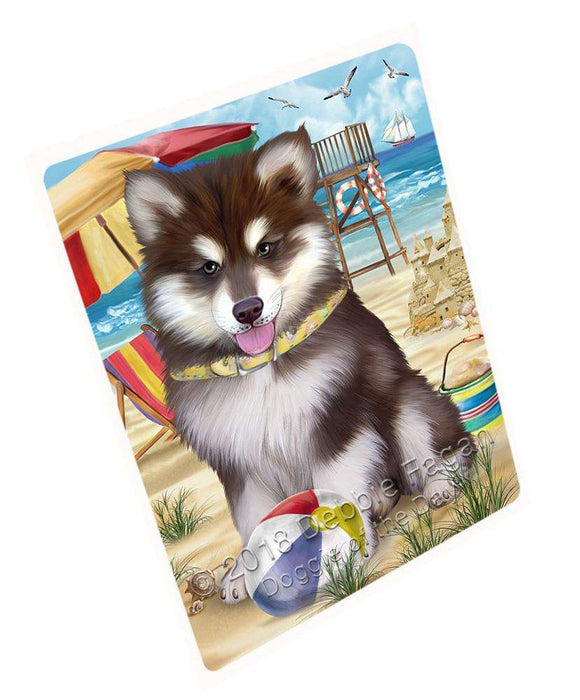 Pet Friendly Beach Alaskan Malamute Dog Magnet Mini (3.5" x 2") MAG53721
