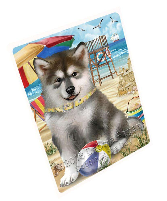 Pet Friendly Beach Alaskan Malamute Dog Magnet Mini (3.5" x 2") MAG53724