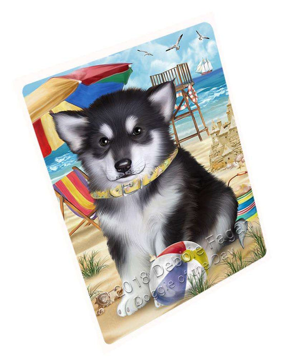 Pet Friendly Beach Alaskan Malamute Dog Magnet Mini (3.5" x 2") MAG53727