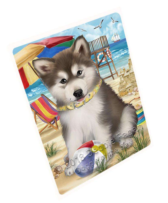 Pet Friendly Beach Alaskan Malamute Dog Magnet Mini (3.5" x 2") MAG53730