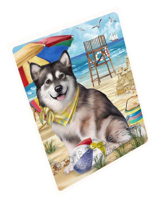 Pet Friendly Beach Alaskan Malamute Dog Magnet Mini (3.5" x 2") MAG53733