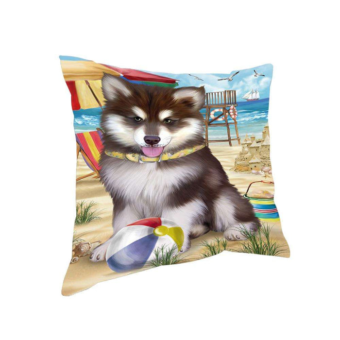Pet Friendly Beach Alaskan Malamute Dog Pillow PIL55660