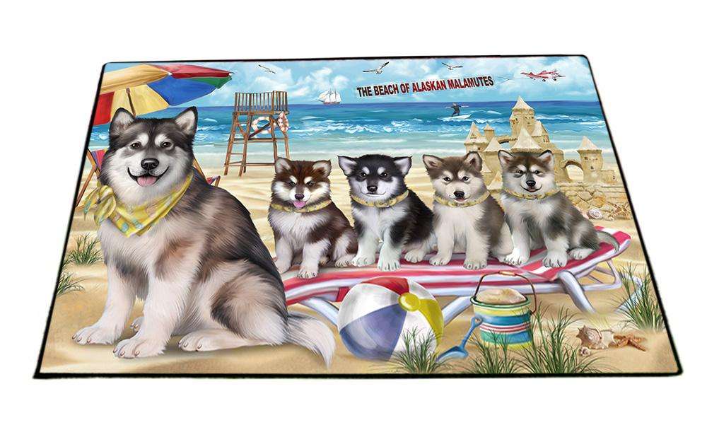 Pet Friendly Beach Alaskan Malamutes Dog  Floormat FLMS50214