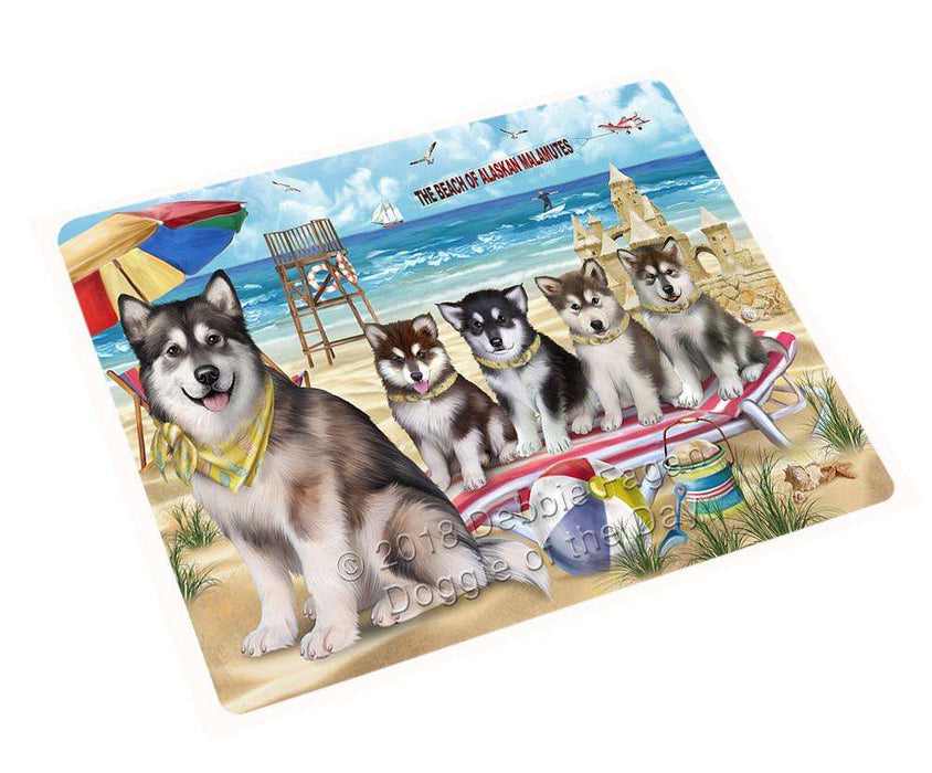 Pet Friendly Beach Alaskan Malamutes Dog Magnet Mini (3.5" x 2") MAG53718
