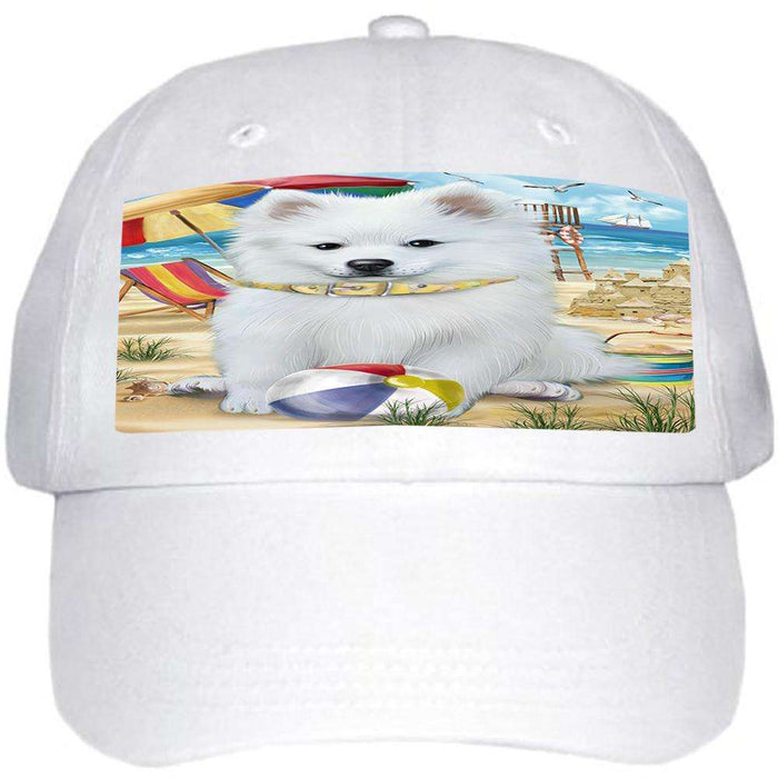 Pet Friendly Beach American Eskimo Dog  Ball Hat Cap HAT53607