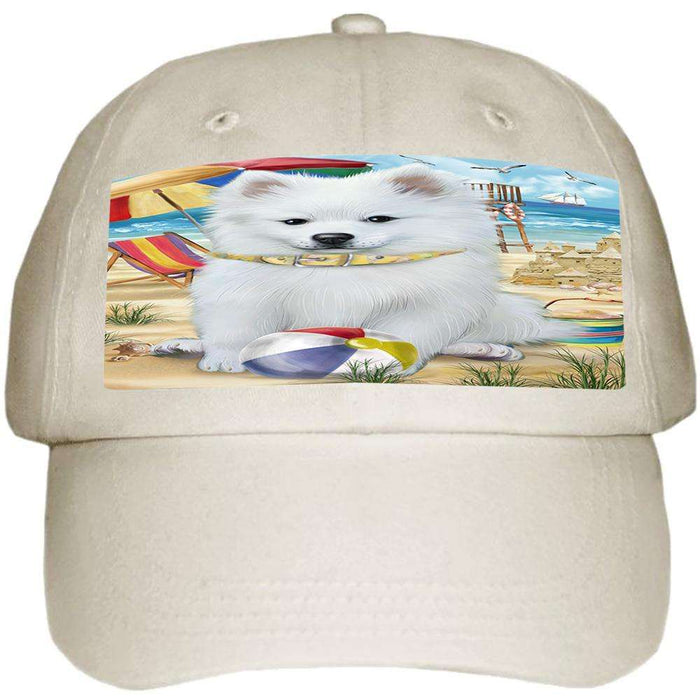 Pet Friendly Beach American Eskimo Dog  Ball Hat Cap HAT53607