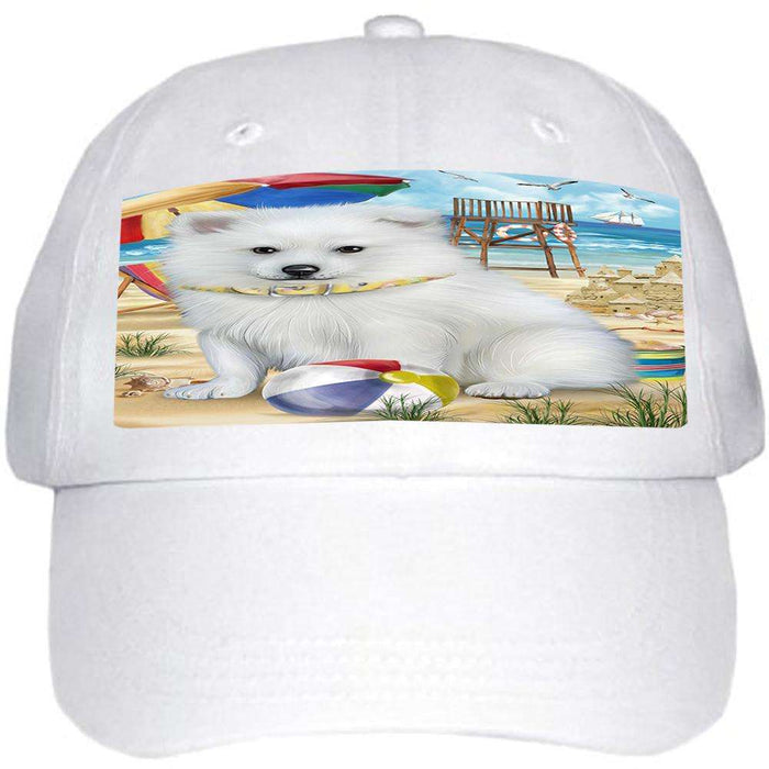 Pet Friendly Beach American Eskimo Dog  Ball Hat Cap HAT53610