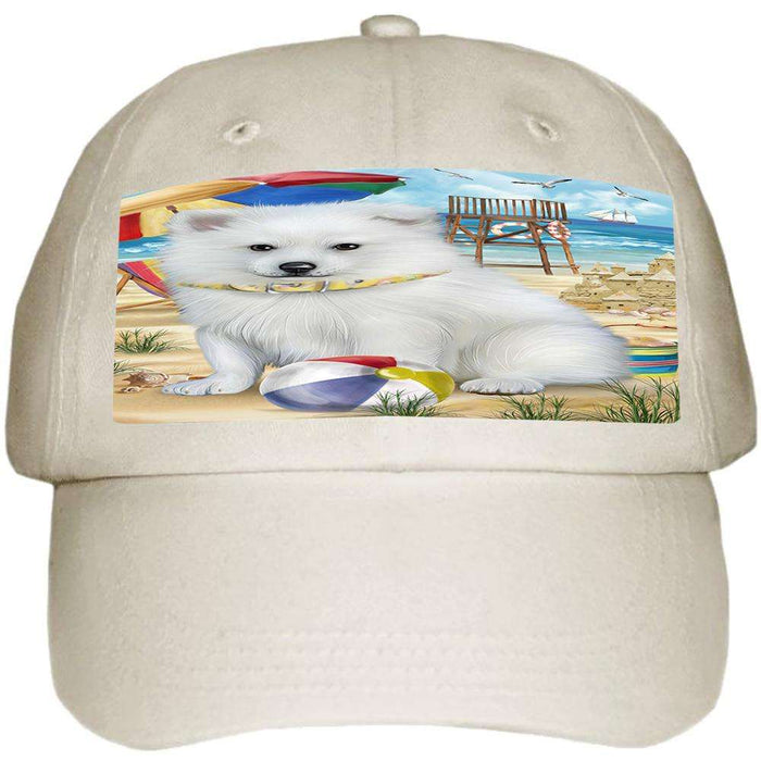 Pet Friendly Beach American Eskimo Dog  Ball Hat Cap HAT53610