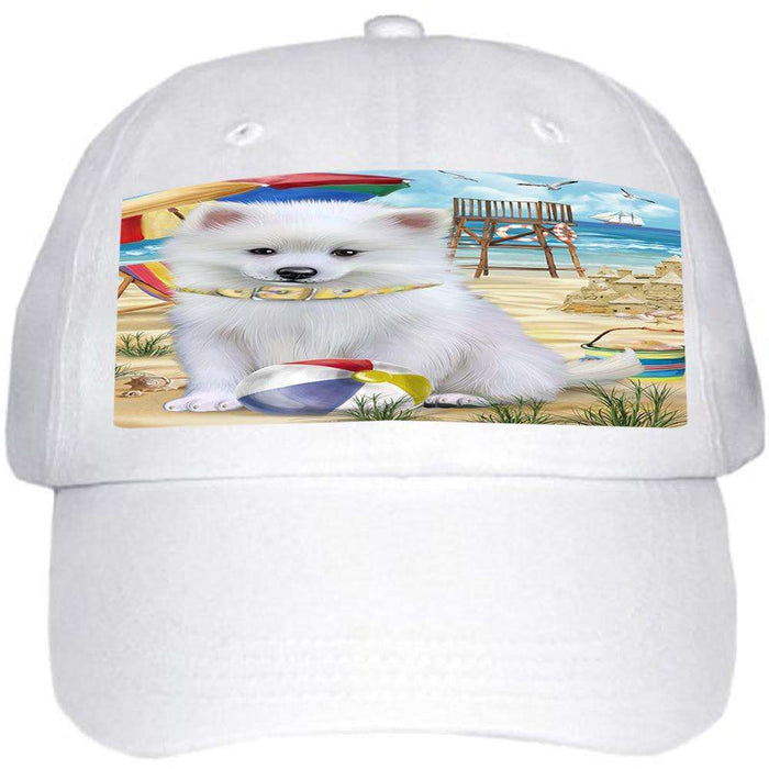 Pet Friendly Beach American Eskimo Dog  Ball Hat Cap HAT53613