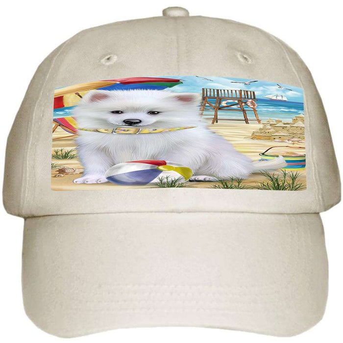 Pet Friendly Beach American Eskimo Dog  Ball Hat Cap HAT53613