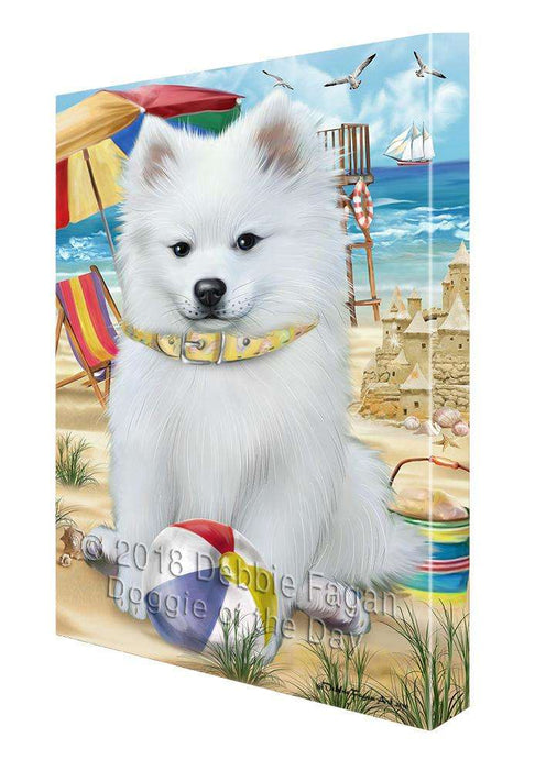 Pet Friendly Beach American Eskimo Dog Canvas Wall Art CVS65374