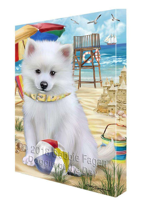 Pet Friendly Beach American Eskimo Dog Canvas Wall Art CVS65392