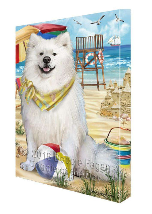 Pet Friendly Beach American Eskimo Dog Canvas Wall Art CVS65401