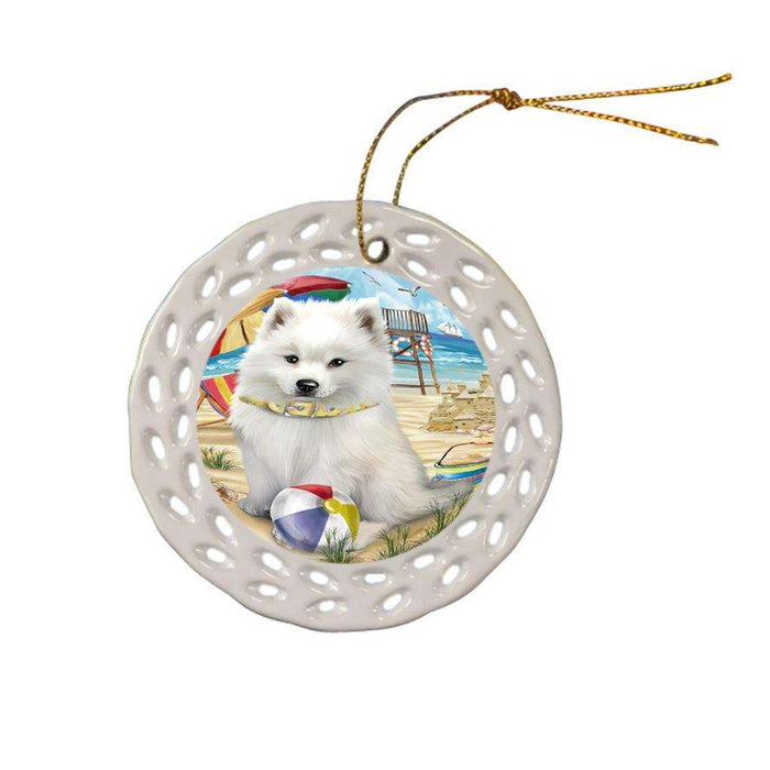 Pet Friendly Beach American Eskimo Dog Ceramic Doily Ornament DPOR49957