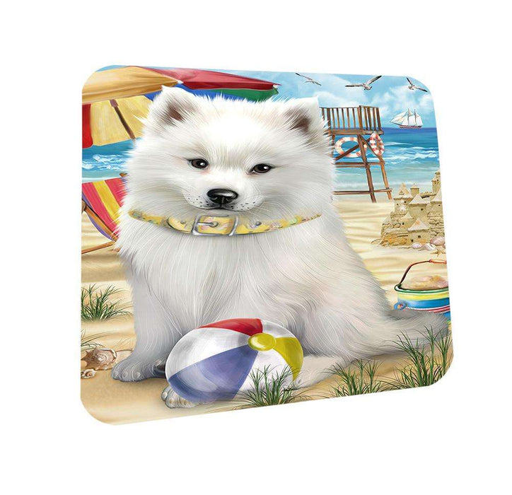 Pet Friendly Beach American Eskimo Dog Coasters Set of 4 CST49916