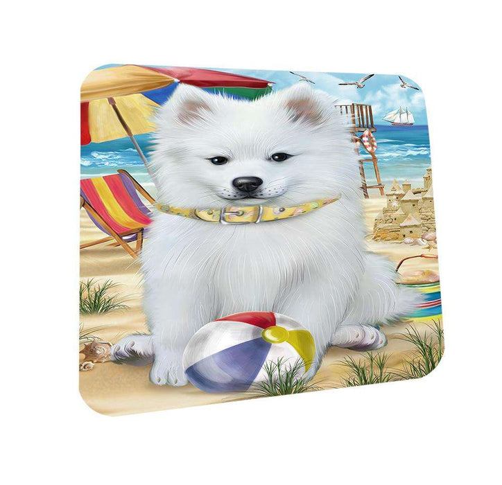 Pet Friendly Beach American Eskimo Dog Coasters Set of 4 CST49917