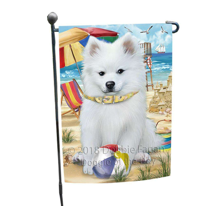 Pet Friendly Beach American Eskimo Dog Garden Flag GFLG49787
