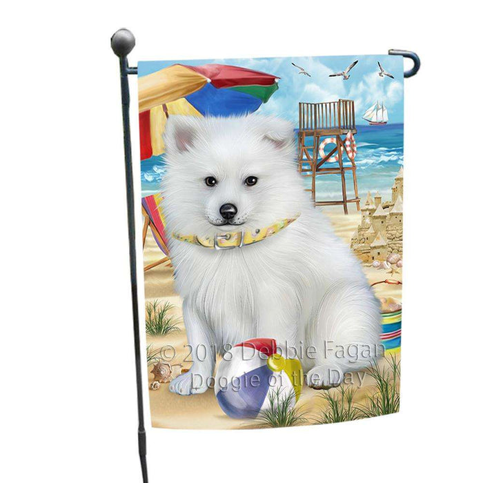 Pet Friendly Beach American Eskimo Dog Garden Flag GFLG49788