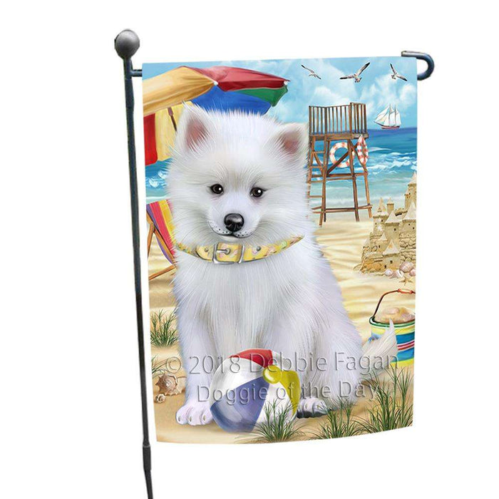 Pet Friendly Beach American Eskimo Dog Garden Flag GFLG49789