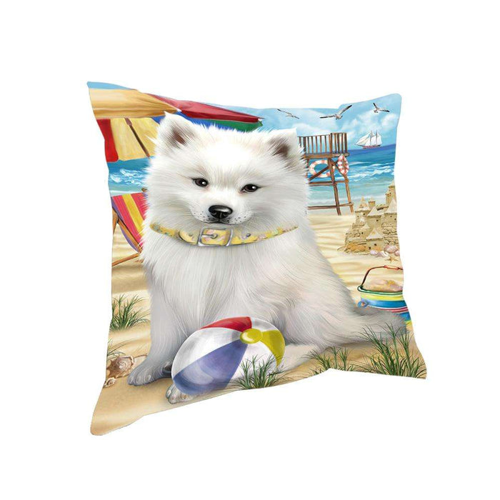 Pet Friendly Beach American Eskimo Dog Pillow PIL55684