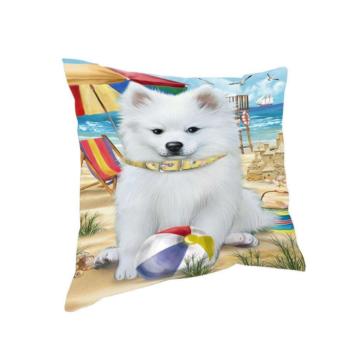 Pet Friendly Beach American Eskimo Dog Pillow PIL55688