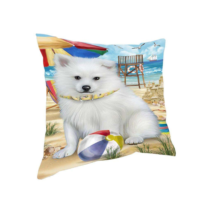 Pet Friendly Beach American Eskimo Dog Pillow PIL55692
