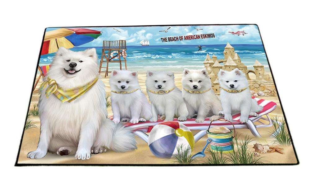 Pet Friendly Beach American Eskimos Dog  Floormat FLMS50217