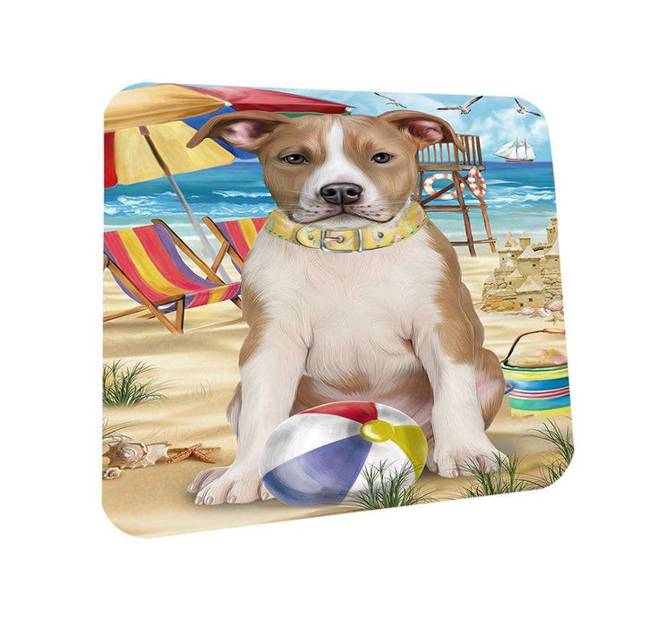 Pet Friendly Beach American Staffordshire Terrier Dog Coasters Set of 4 CST49923