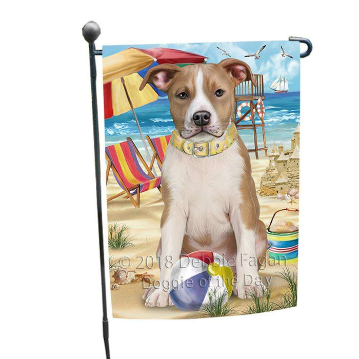 Pet Friendly Beach American Staffordshire Terrier Dog Garden Flag GFLG49793