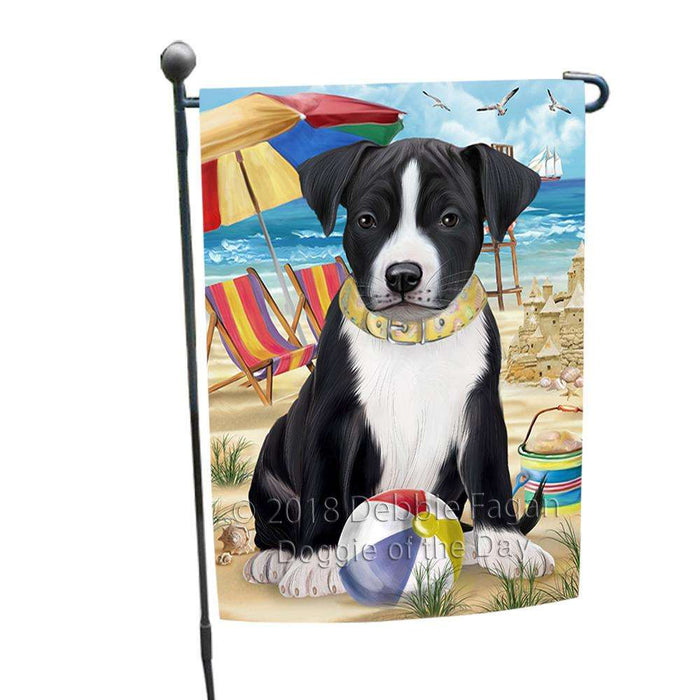 Pet Friendly Beach American Staffordshire Terrier Dog Garden Flag GFLG49794