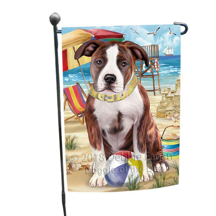 Pet Friendly Beach American Staffordshire Terrier Dog Garden Flag GFLG49795