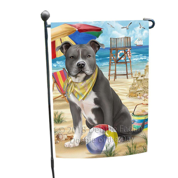 Pet Friendly Beach American Staffordshire Terrier Dog Garden Flag GFLG49796