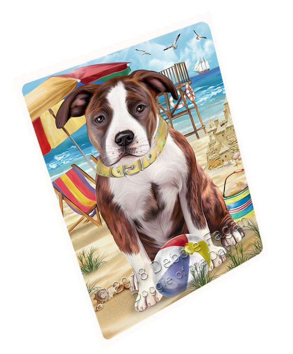 Pet Friendly Beach American Staffordshire Terrier Dog Magnet Mini (3.5" x 2") MAG53766