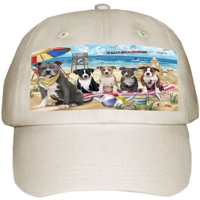 Pet Friendly Beach American Staffordshire Terriers Dog  Ball Hat Cap HAT53619