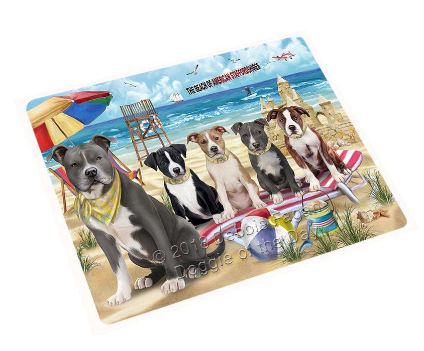 Pet Friendly Beach American Staffordshire Terriers Dog Cutting Board C53754